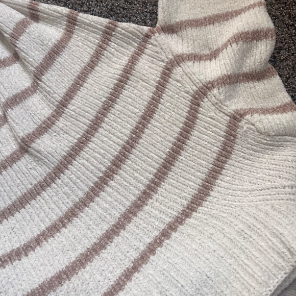 Allison Brittney Striped Sweater Dress - Midi - White and Brown Striped - Picture 10 of 13